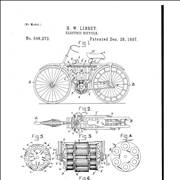 Picture Of Patent Drawing For  Electric Bicycle 1895
